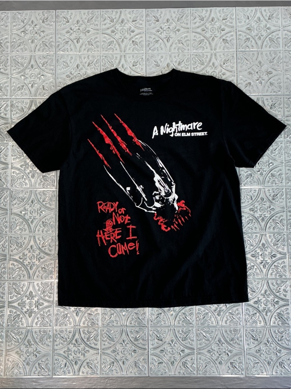# MAD Engine Nightmare on Elm Street Slasher Horror Graphic Shirt L Large